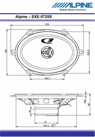 SXE-5725S DIFUZOARE COAXIALE ALPINE DE 5″x7″, 35W RMS [1]