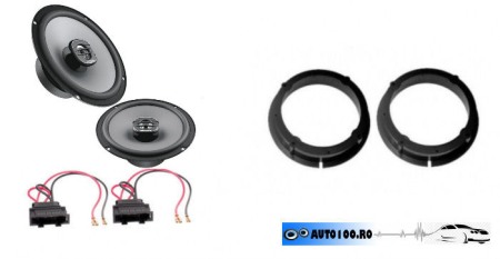 Pachete Audio - Boxe Hertz 165 mm cu inele si conector mufa VW Passat B5/B5.5 fata/spate