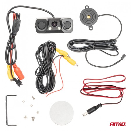 Cameră video marșarier cu senzori de parcare 2 în 1 HD-602 LED 12V -03541 [2]