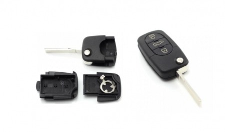 Accesorii auto - Carcasa cheie briceag 3 butoane Audi, VW, SKODA, SEAT CC036