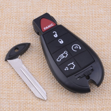 Accesorii auto - Carcasa cheie smart 5 butoane + buton panica Chrysler Jeep