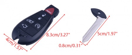 Carcasa cheie smart 5 butoane + buton panica Chrysler Jeep [1]