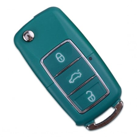 Accesorii auto - Carcasa cheie VW briceag cu 3 butoane verde
