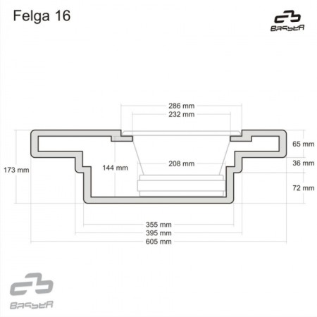 Carcasă subwoofer Fit-Box cu roți de 16 inchi OBGL.FELGA.01 [2]