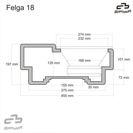 Carcasă subwoofer Fit-Box cu roți de 18 inchi OBGL.FELGA.05 [2]