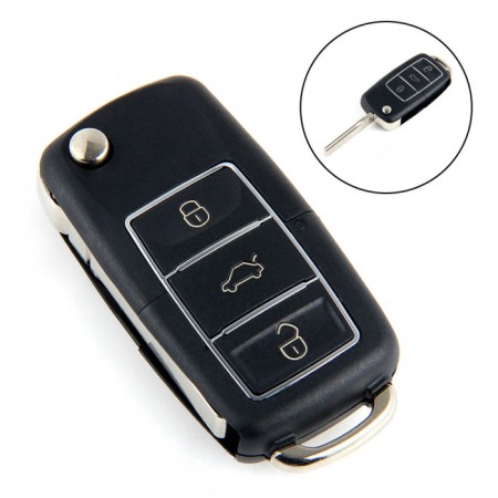 Accesorii auto - Carcasa telecomanda cheie VW tip briceag negru cu crom