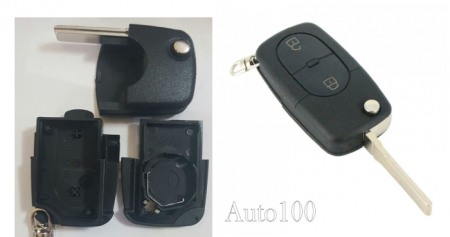 Accesorii auto - Carcasa telecomanda compatibila VW tip briceag cu 2 butoane