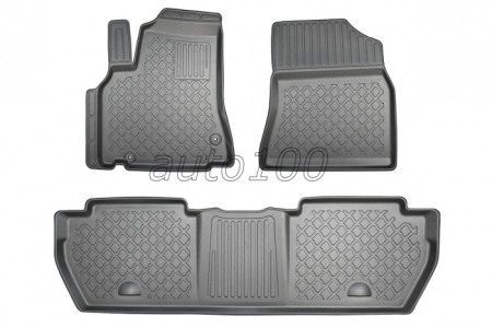 Covorase cauciuc auto dedicate - Covorase cauciuc auto tip tavita dedicate Citroen Berlingo II / Peugeot Partner II 5/7 seats 2008-