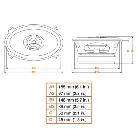 Difuzoare auto Hertz Dieci DCX 460.3, set coaxial 2 căi, 4x6 inch, 40W RMS, 4Ω, 2 difuzoare [3]
