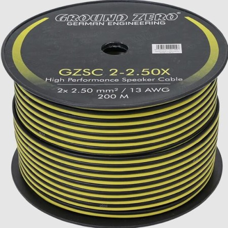 Car Audio/Cabluri conectare/Cabluri boxe - GZSC 2-2.50X Rola Cablu 200m Ground Zero pentru difuzoare, 2x2,5 mm²