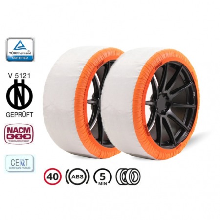 Accesorii auto - Huse antiderapante ISSE Super, alb cu portocaliu