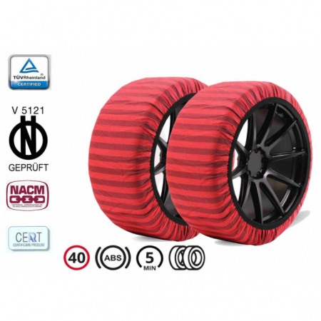 Accesorii auto - Huse rosii Isse model Classic antiderapante auto pentru anvelope sau sosete de zapada pentru roti