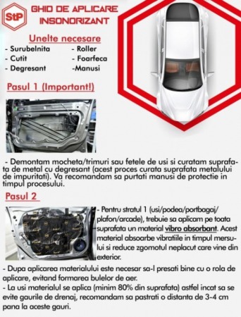 INSONORIZANT AUTO STP ACCENT 10, 10MM, 375X500MM, 1 FOAIE [2]