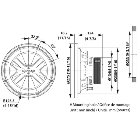 KFC-PS2517W SUBWOOFER KENWOOD DE 10" (25CM), 1300W [1]
