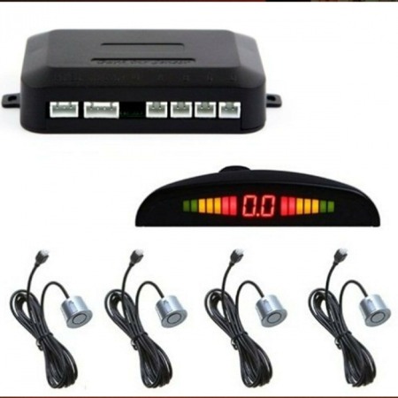 Senzori parcare auto - Kit 4 senzori parcare cu afisaj 18,5mm argintii