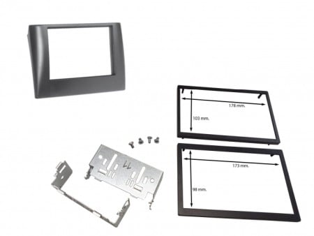 Accesorii Sisteme Audio - Kit cadru radio 2DIN cu console metalice + 2 rame (173×98 mm + 178×103 mm) Fiat STILO