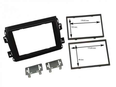 Accesorii Sisteme Audio - Kit fixare radio 2DIN negru Fiat Ducato dupa 2021, cu doua rame