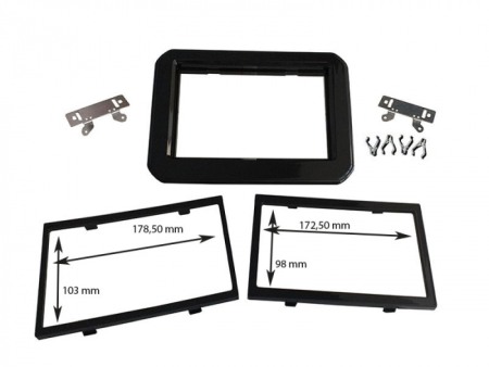 Accesorii Sisteme Audio - Kit fixare radio 2DIN negru lucios cu 2 rame Suzuki Ignis dupa 2017
