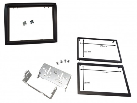 Accesorii Sisteme Audio - Kit rama radio 2DIN cu consola metalica + 2 rame Fiat Ducato, Peugeot Boxer, Citroen Jumper 2006-