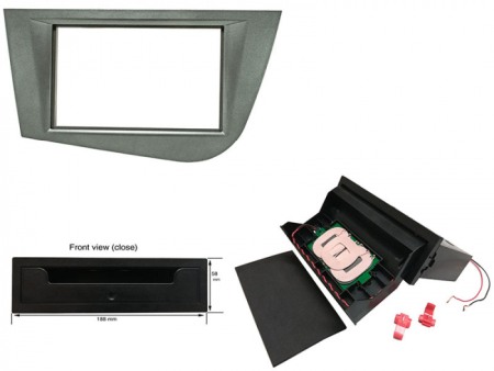 Accesorii Sisteme Audio - Kit rama radio cu incarcator fara fir Seat Leon 2005-2012 gri