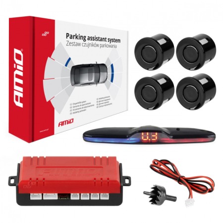 Electrice, Electronice Auto - Kit senzori parcare, senzori marșarier MAX LED, 4 senzori negri -02287