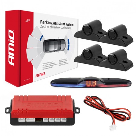 Electrice, Electronice Auto - Kit senzori parcare, senzori marșarier MAX LED, 4 senzori negri, 19 mm TRUCK -02292