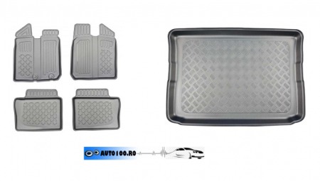 Covorase cauciuc auto dedicate - Pachet Dacia Spring electric covorase +tavita portbagaj