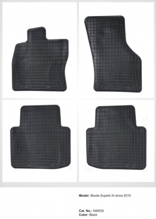 Covorase cauciuc auto dedicate - Presuri cauciuc negre Skoda Superb III