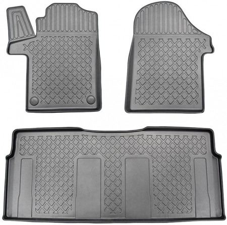 Covorase cauciuc auto dedicate - Presuri cauciuc tip tavita Mercedes V-Class / Vito (W447) randul I + randul II