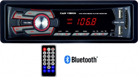 Car Audio - Radio MP3 Player auto Bluetooth, dual USB, SD, Aux In, Telecomanda, 4x50W, iesire RCA CarVision RU-002BT