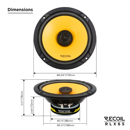 RLX65 DIFUZOARE COAXIALE RECOIL DE 16.5CM, 40W RMS [1]