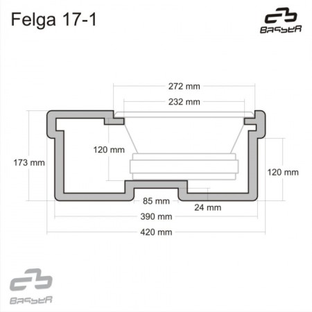 Roată 17" Tip 1 Carcasă subwoofer Fit-Box OBGL.FELGA.02 [3]