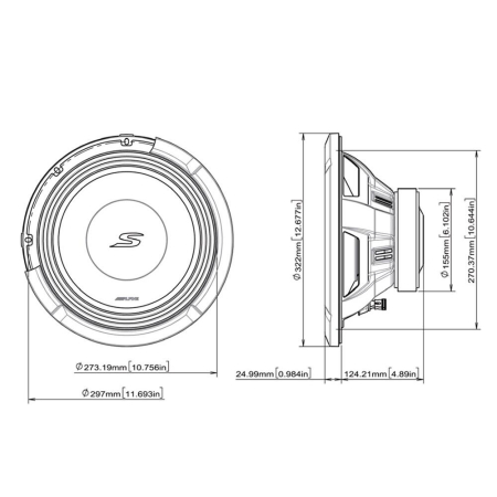 S2-W12D2 SUBWOOFER ALPINE DE 30CM (12″), 2Ω+2Ω, 1800W [1]