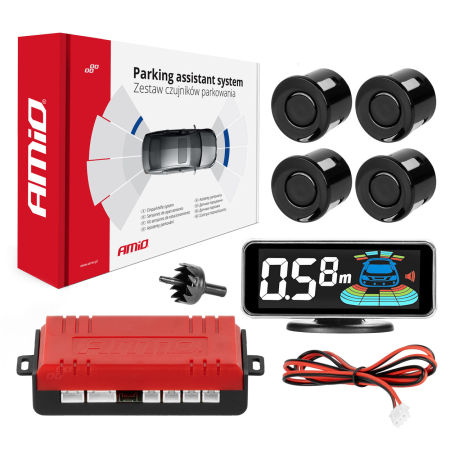 Electrice, Electronice Auto - Senzori de parcare cu LED negru 3D AMIO-03185