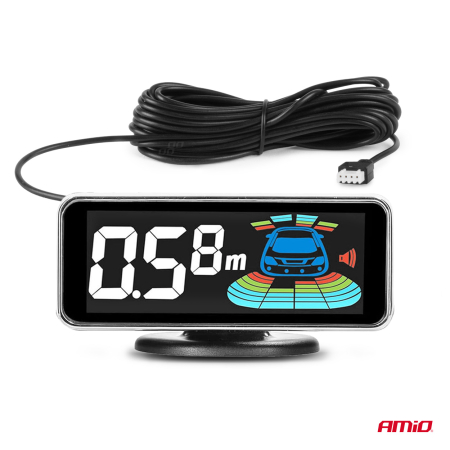 Senzori de parcare cu marșarier LED argintii 3D AMIO-03187 [1]
