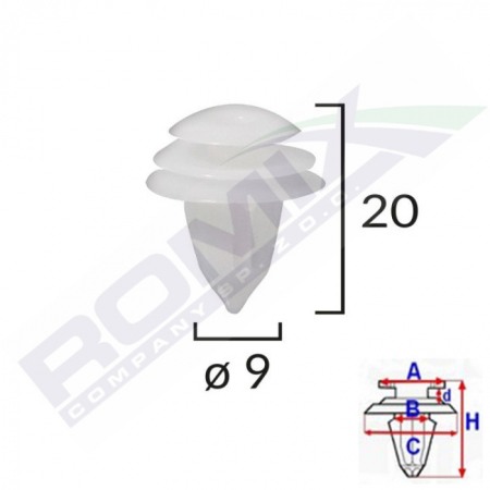 Echipamente atelier - Set 10 clipsuri tapiterie Mazda, Mitsubishi, Subaru C10075