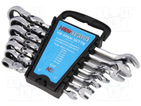 Instrumente Atelier - Set chei 7bucati combinate cu piedica cu articulaţie