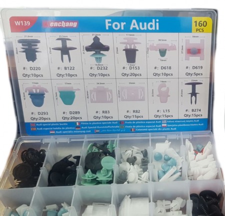 Echipamente atelier - Set clipsuri Audi/VW 160 bucati W139