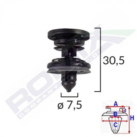 Echipamente atelier - Set clipsuri fixare 5 bucati tapiterie usa Audi, VW, Volvo C40571