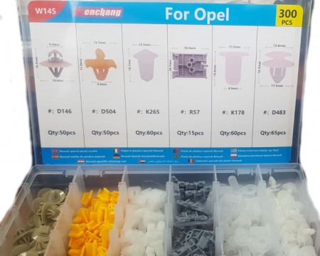 Echipamente atelier - Set clipsuri Opel 300 bucati W145