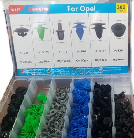 Echipamente atelier - Set clipsuri Opel 300 bucati W147