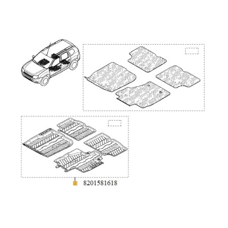 Accesorii interior - SET COVORASE CAUCIUC DUSTER I, 8201581618