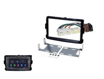 Pachete Audio - Set Rama adaptare radio 2DIN Dacia Dokker, Duster, Lodgy, Sandero negru metalizat + Cablu conectare Dacia