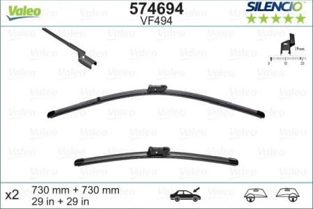 Accesorii auto - SET STERGATOARE VALEO SILENCIO X.TRM 730/730 MM VF494 FORD FOCUS III