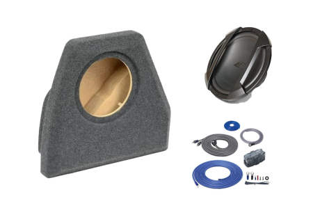 Subwoofer - Subwoofer Alpine SWE-1044E 500W cu incinta VW Golf V/VI HB