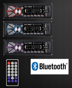 Car Audio - Unitate radio, dual USB, SD si BT, Aux In, Telecomanda RU-003BT, iluminare 3 culori 4x50W
