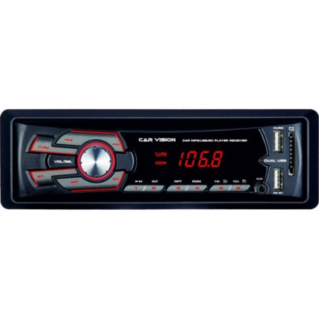 Car Audio - Unitate radio, dual USB si SD, Mp3, 4x50W CarVision RU-001 Rosu