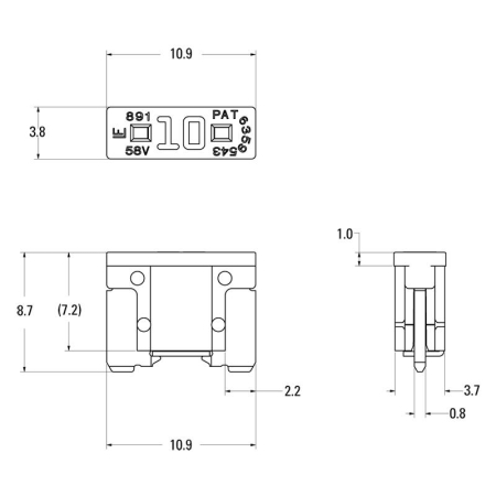 XSA300 Suport de siguranta Ampire Low-Profile-Mini cu o siguranta de 10A (ACN) [1]