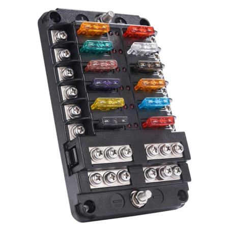 Accesorii instalare/Distribuitoare - XSV12 Distribuitor de sigurante Ampire cu 12 sigurante ATO