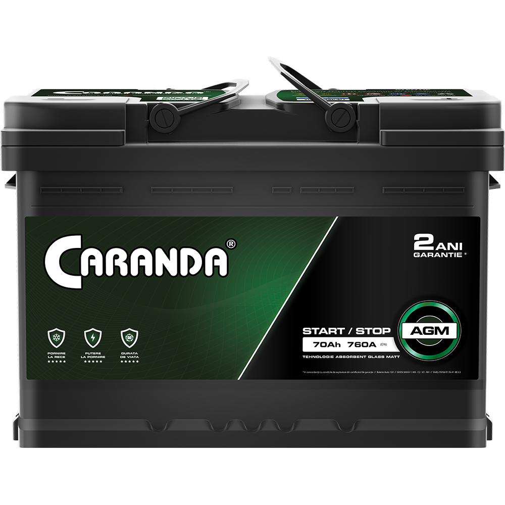 Baterie auto 12V 70Ah 760A CARANDA START STOP AGM [2]